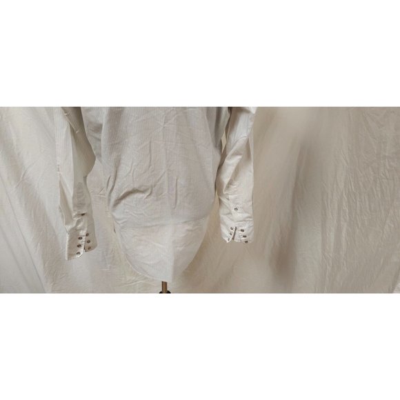 Pan Handle Slim Mens 16-34 Beige Stripe Dots Long Sleeve Button Up Western Shirt - Picture 10 of 12